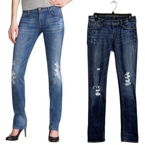 Citizens of Humanity Ava Low Rise Straight Leg Jeans Women's 26 Blue Distressed